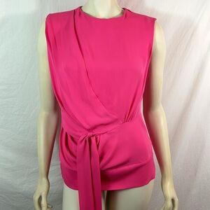 Diane Von Furstenberg pink silk blouse, size 2